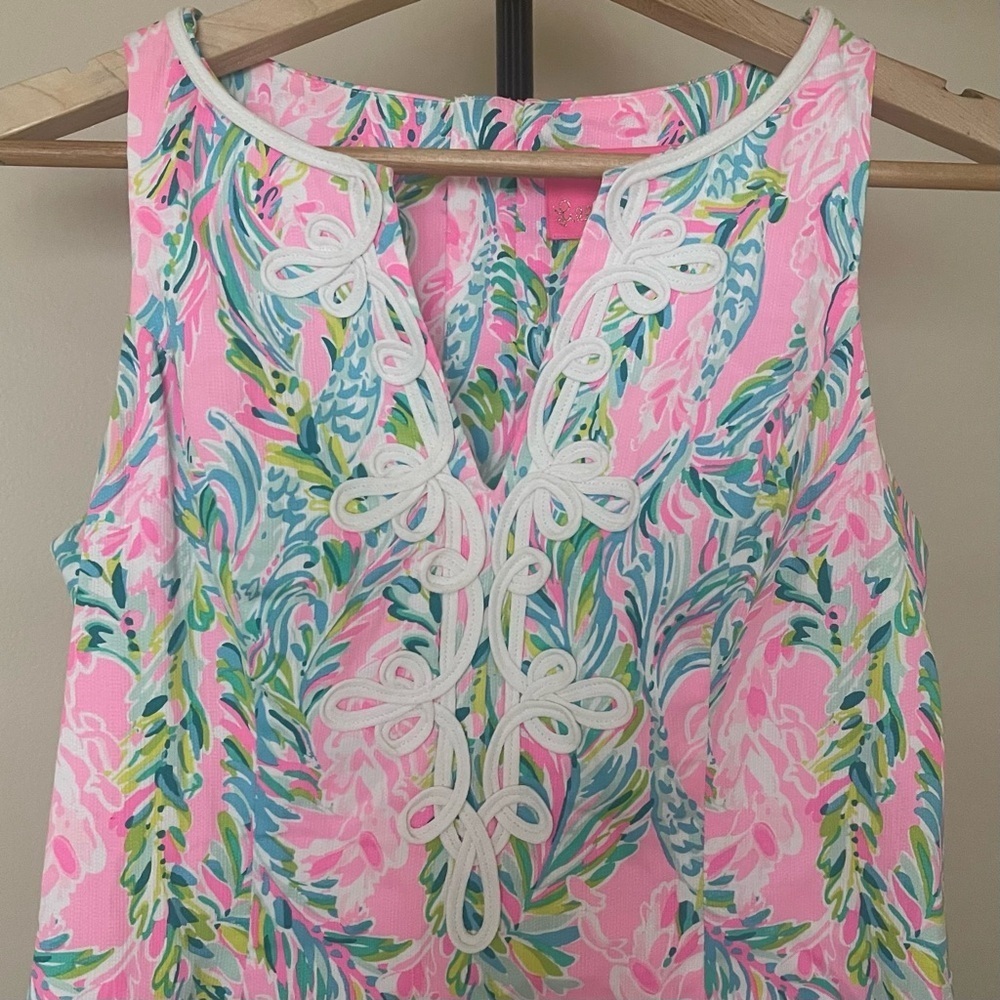 Lilly Pulitzer Gabby Stretch Shift Dress - Pink and Green - Picture 3 of 10